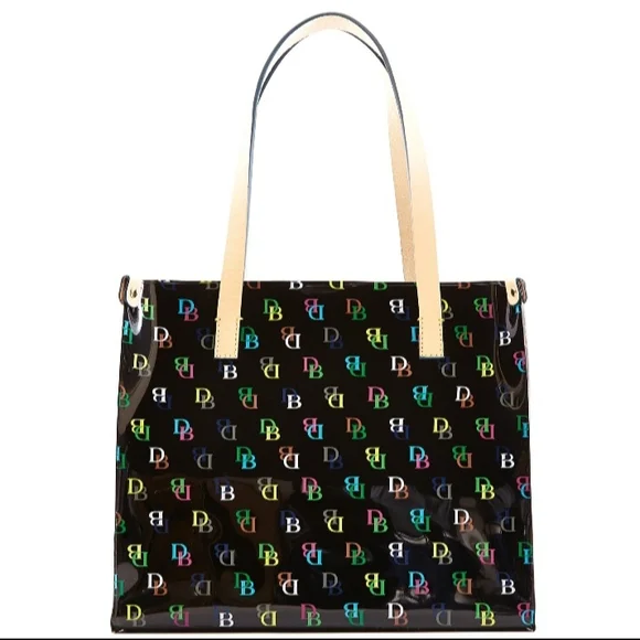 Dooney & Burke Stylish Black Multicolor Shopper Bag - Picture 2 of 5